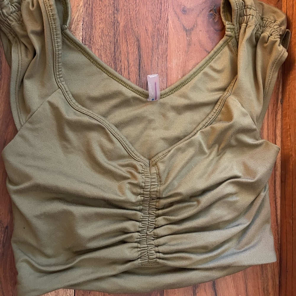 FP Movement by Free People Olive Ruched Tank Top
